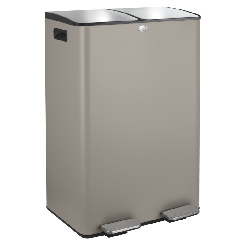 Selective Sorting Bin 60L ALIYA (2x30L) Matt Taupe Steel Spirella