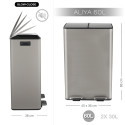 ALIYA Contenedor Selectivo 60L (2x30L) Acero Topo Mate Spirella