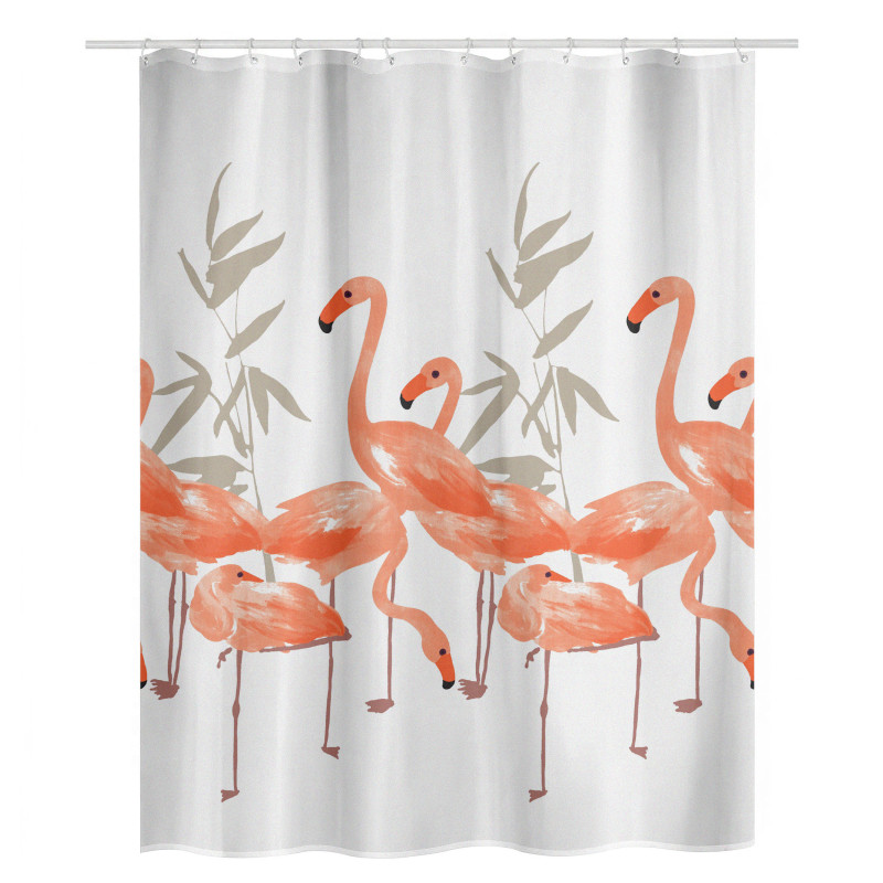 Polyester Shower curtain FLAMINGO 180x200cm Salmon Spirella