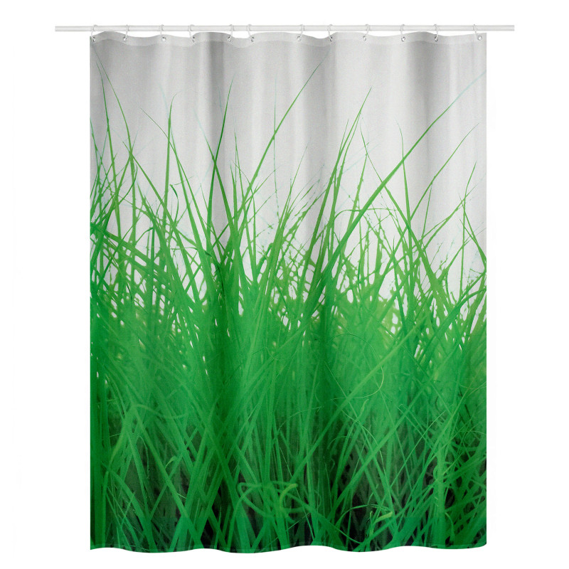 Polyester Shower curtain GRASS 180x200cm Spirella Green