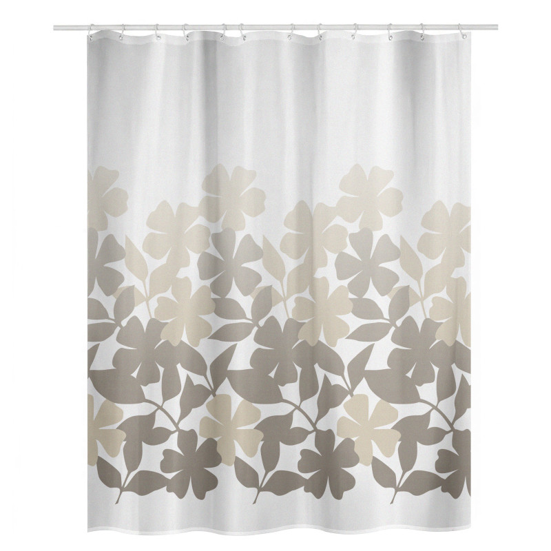 Polyester Shower curtain FLEURY 180x200cm Taupe & Beige Spirella