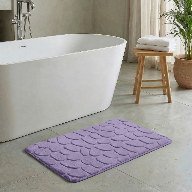 MSV Badematte PEBBLE Mikrofaser 40x60cm Lavendel