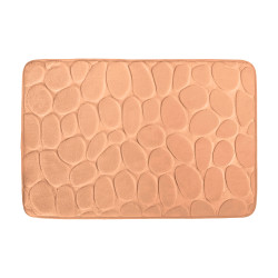 TAPIS DE BAIN GALET MOUSSE PECHE 40X60 CM