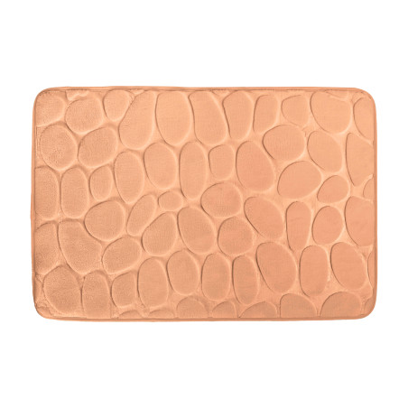 TAPIS DE BAIN GALET MOUSSE PECHE 40X60 CM