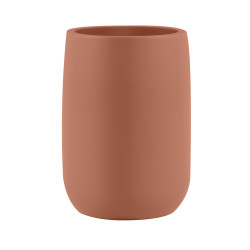 ZAC Zahnputzbecher aus Polyresin – Mattes Terracotta – Ø 8 cm x H 10,5 cm