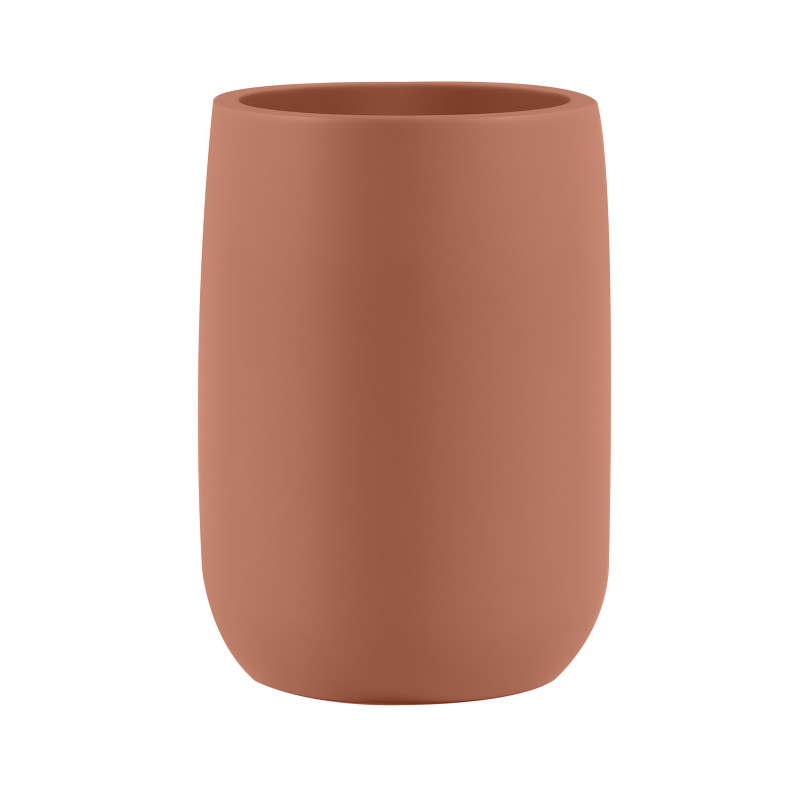 ZAC Zahnputzbecher aus Polyresin – Mattes Terracotta – Ø 8 cm x H 10,5 cm
