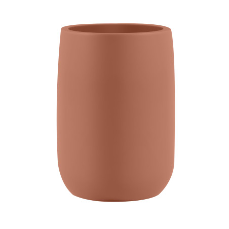 Vaso para baño ZAC de poliresina – Terracotta mate – Ø 8 cm x Al. 10,5 cm