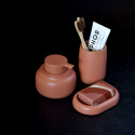 Vaso para baño ZAC de poliresina – Terracotta mate – Ø 8 cm x Al. 10,5 cm