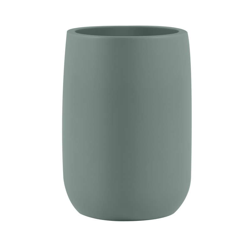 ZAC Zahnputzbecher aus Polyresin – Mattes Grün– Ø 8 cm x H 10,5 cm