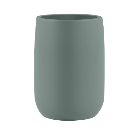 ZAC Zahnputzbecher aus Polyresin – Mattes Grün– Ø 8 cm x H 10,5 cm