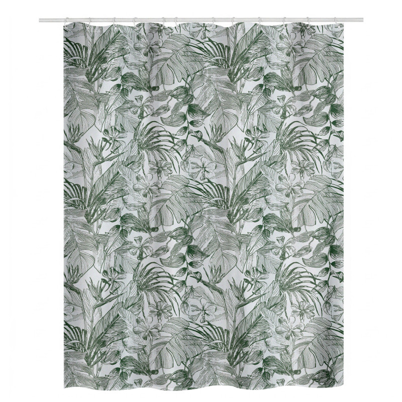 Cortina de ducha Poliéster TROPIC 180x200cm  verde y blanco Spirella