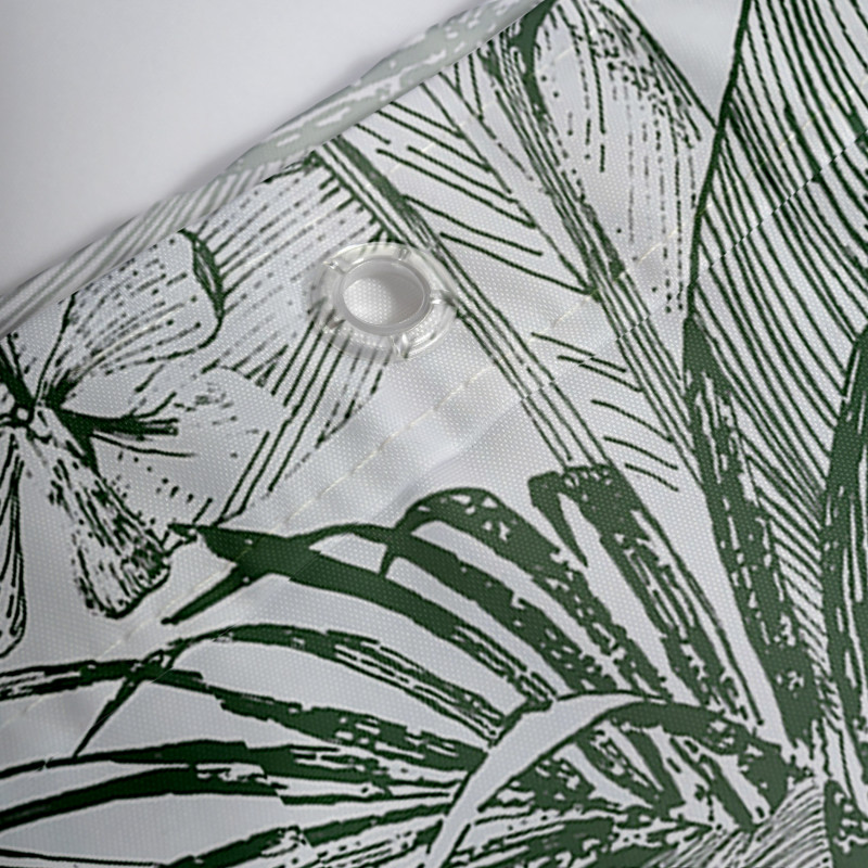 Polyester Shower curtain TROPIC 180x200cm Green & White Spirella