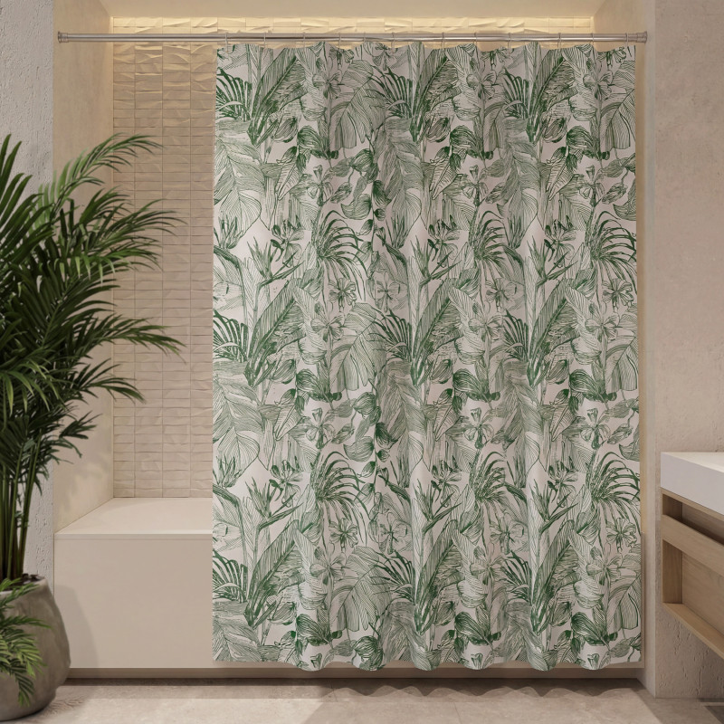 Spirella Duschvorhang Polyester TROPIC 180x200cm Hellgrün