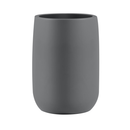 ZAC Zahnputzbecher aus Polyresin – Mattes Dunkelgrün– Ø 8 cm x H 10,5 cm