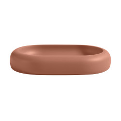 Porte-savon ZAC en polyresine – finition terracotta mate, design moderne