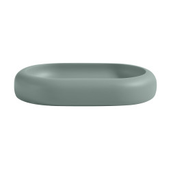 Porte-savon ZAC en polyresine – finition vert mate, design moderne
