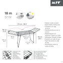 Steel winged laundry drying rack 18M Matt black MSV