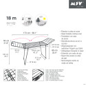 Steel winged laundry drying rack 18M Matt black MSV