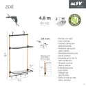MSV étendoir à  linge de porte ZOE Bambou Noir