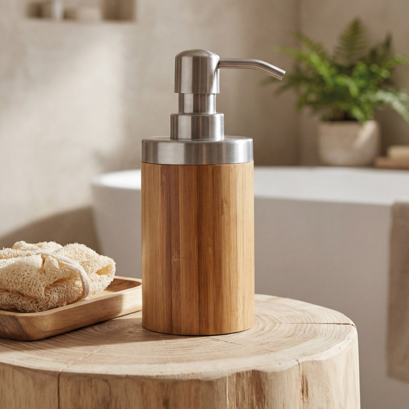 Soap dispenser Bamboo & Stainless Steel MSV