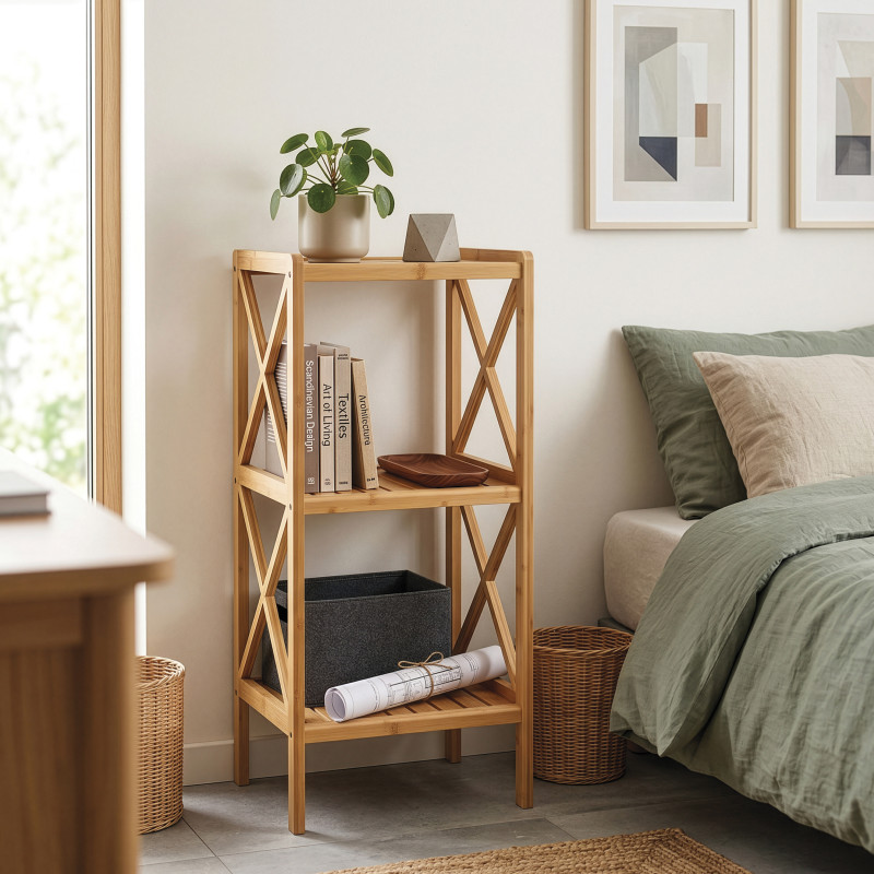 Etagère 3 Niveaux en Bambou 36,5x33x85cm MSV