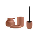 Escobilla de WC ZAC en poliresina – acabado terracotta mate, diseño moderno y minimalista
