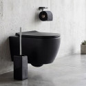 Brosse Wc avec support Céramique QUADRO Noir Spirella
