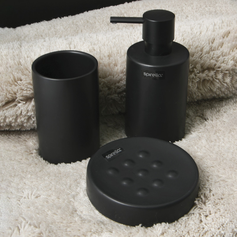 Distributeur de savon Céramique TUBE-MATT Noir mat Spirella
