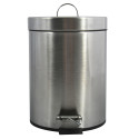 Papelera con pedal de acero inoxidable 3L Acero inoxidable satinado MSV