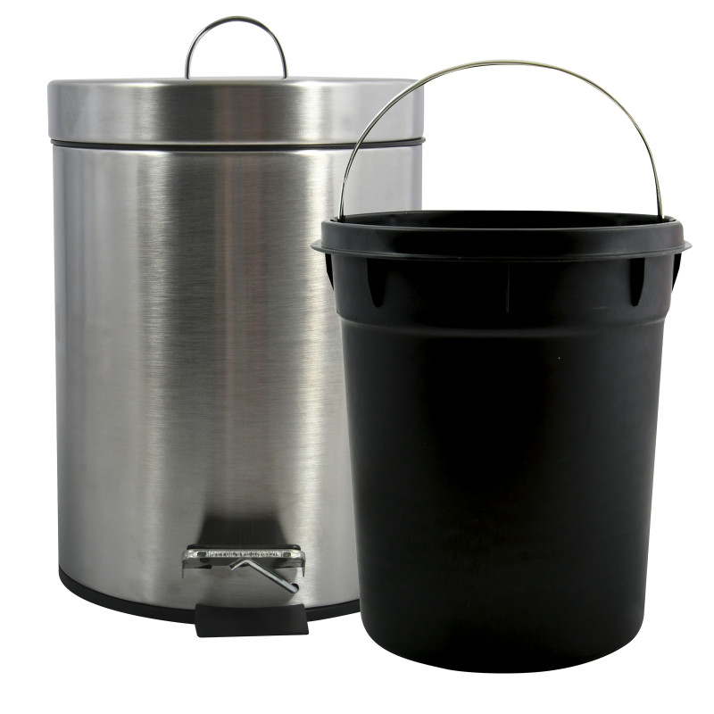 Poubelle à  pédale Inox 3L Inox Satiné MSV