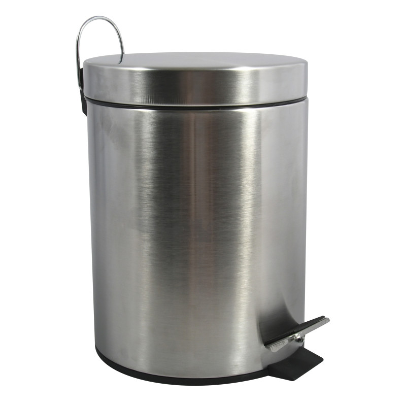 Papelera con pedal de acero inoxidable 5L Acero inoxidable satinado MSV