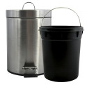 Poubelle à  pédale Inox 5L Inox Satiné MSV