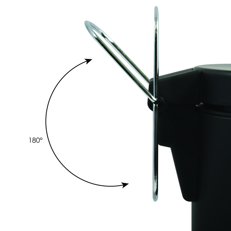 Papelera con pedal Acero 3L Negro mate MSV
