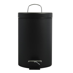 Pedal bin Steel 3L Matt black MSV