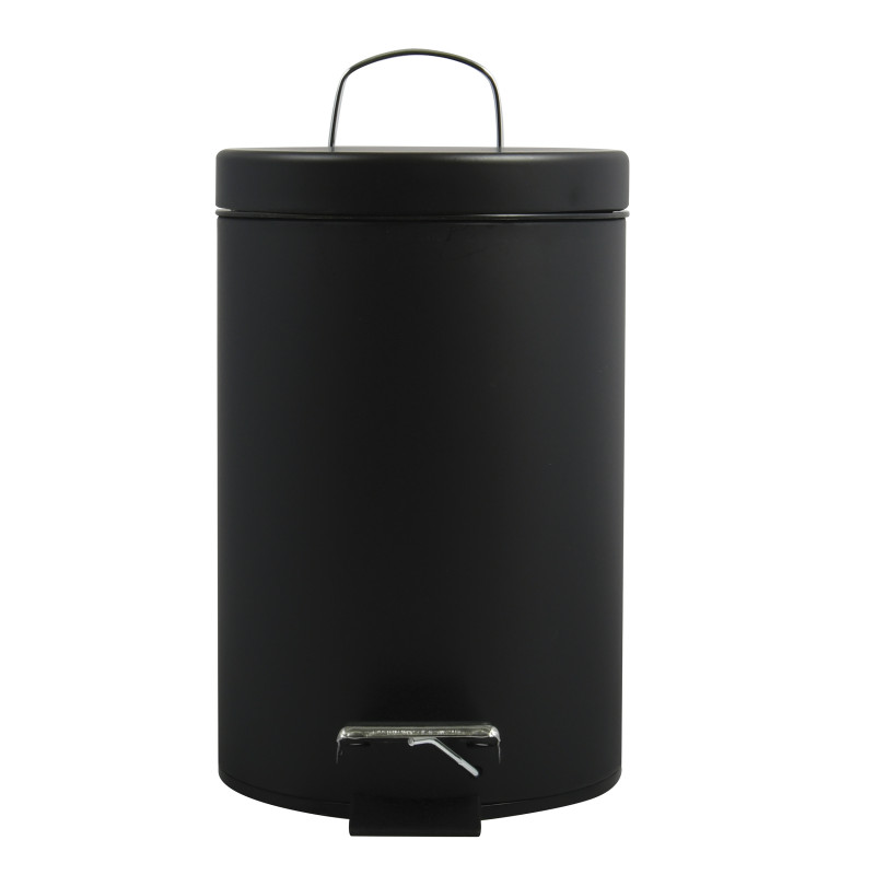 Pattumiera a pedale Steel 3L Nero opaco MSV