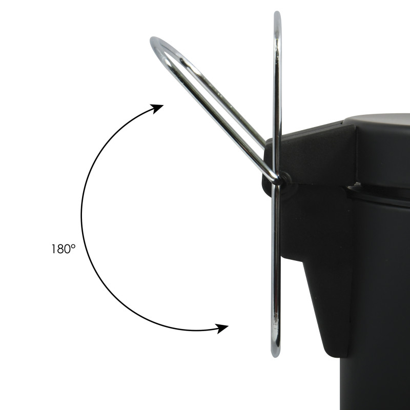 Poubelle à  pédale Inox 5L Noir MSV