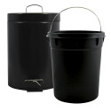 Pattumiera a pedale in acciaio inox 5L Nero MSV