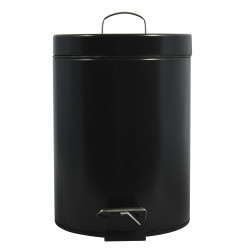 Poubelle à  pédale Inox 5L Noir MSV