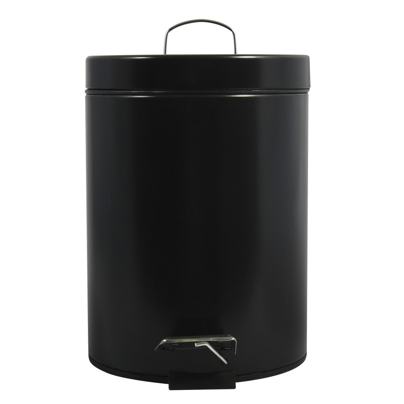 Poubelle à  pédale Inox 5L Noir MSV