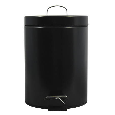 Papelera con pedal de acero inoxidable 5L negro MSV