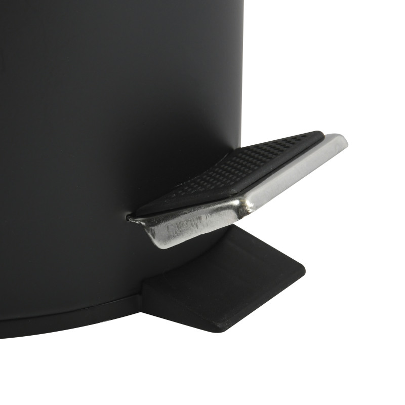 Pedal bin Stainless Steel 5L Black MSV