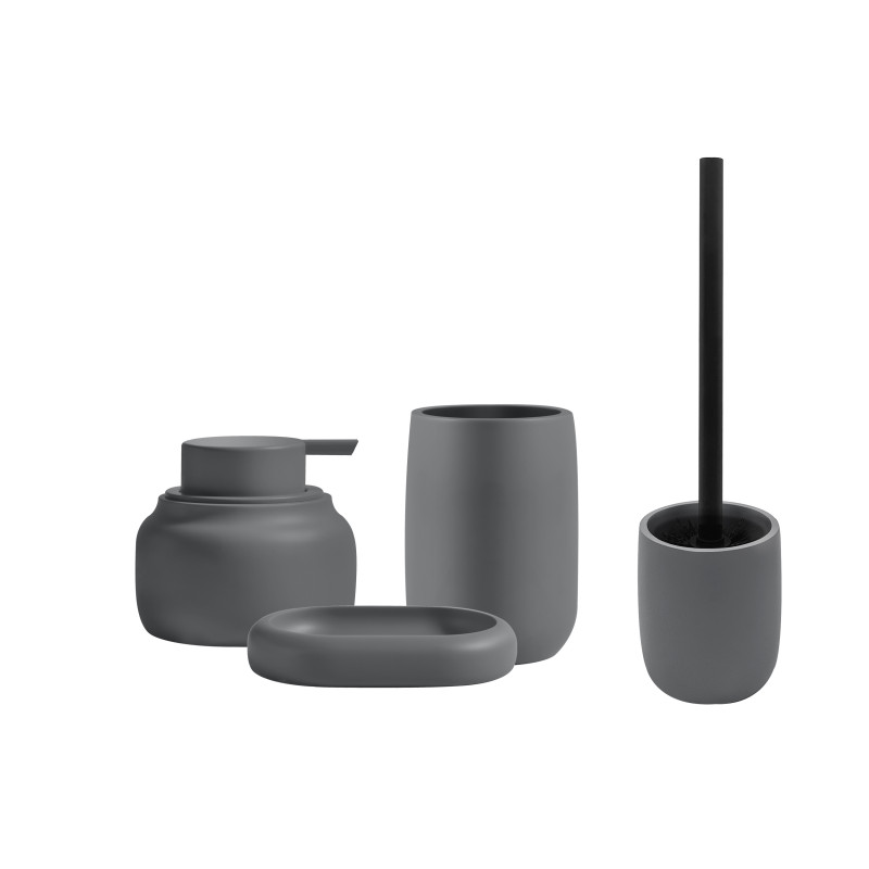 Brosse WC ZAC en polyrésine – finition gris charbon mate, design moderne et minimaliste