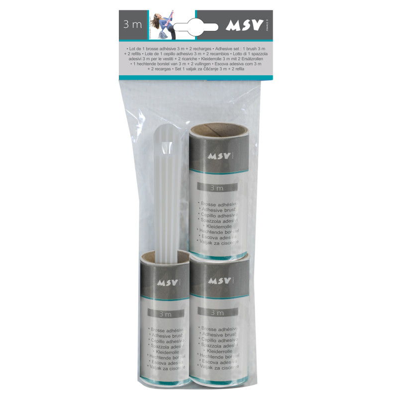 Brosse rouleau adhesive à  vêtement + 2 recharges 3M MSV