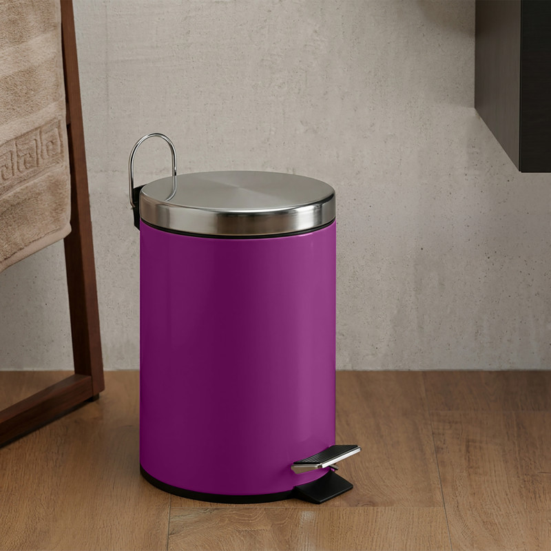 Pedal bin Stainless Steel 3L Purple MSV