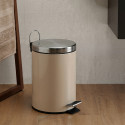 MSV Badezimmer Treteimer Edelstahl 3L Beige