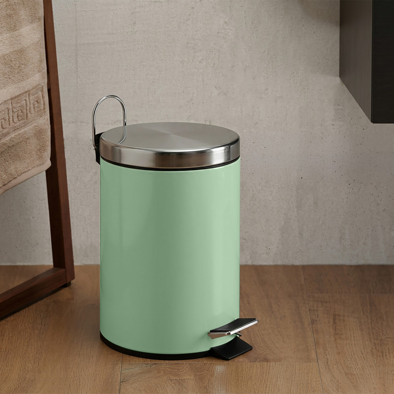 Poubelle à  pédale Inox 3L Vert Basil MSV