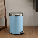Pattumiera a pedale in acciaio inox 3 litri blu pastello MSV