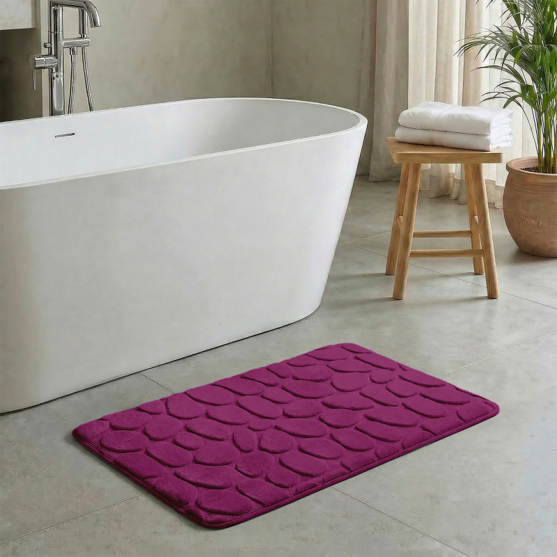 Microfiber bath mat PEBBLE 40x60cm Purple MSV