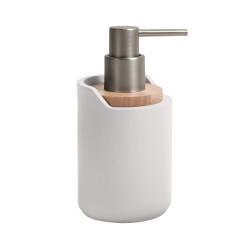 dispenser di sapone in poliresina e legno SYBELLA bianco Spirella