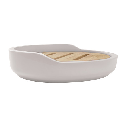 Polyresin & wood soap dish SYBELLA white Spirella